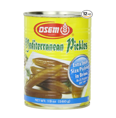 12 cans of Osem Mediterranean pickles