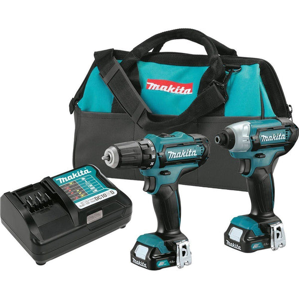 Kit combinado inalámbrico de iones de litio Makita 12V Max CXT, (2 piezas)
