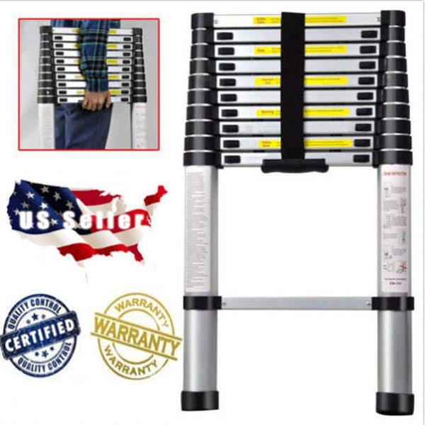 Aluminum Telescopic Extension Ladder Collapsible Telescoping Ladder 300 Lbs Max Capacity (320cm)