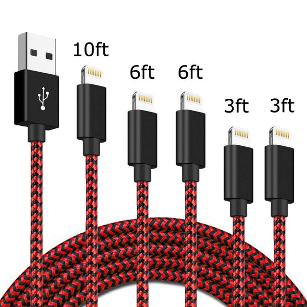 Paquete de 5 cables Lightning para iPhone con certificación MFi