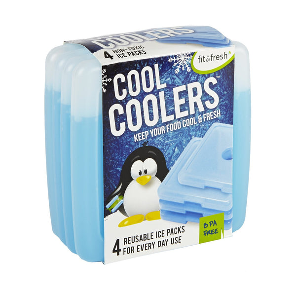 Juego de 4 bolsas de hielo Fit &amp; Fresh Cool Coolers