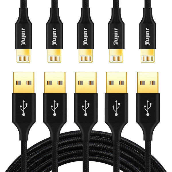 Pack of 5 braided lightning cables