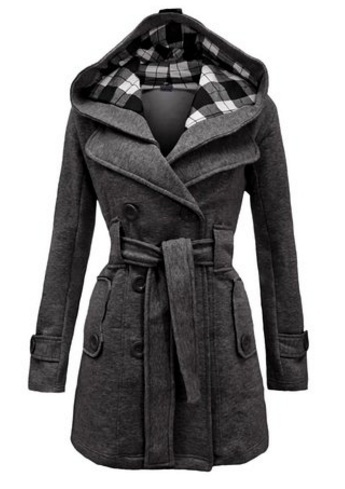 Womens Check Hood Coat