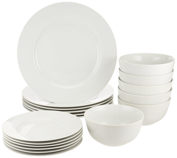 AmazonBasics 18-Piece Dinnerware Set, Service for 6