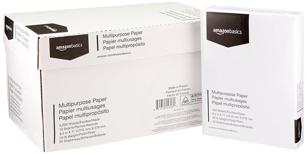 10 resmas de papel de copia AmazonBasics
