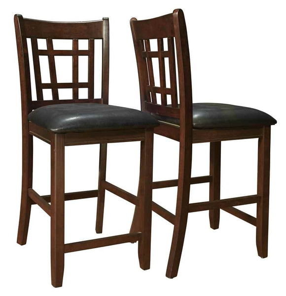 Set of 2 coaster leather-look pub chairs