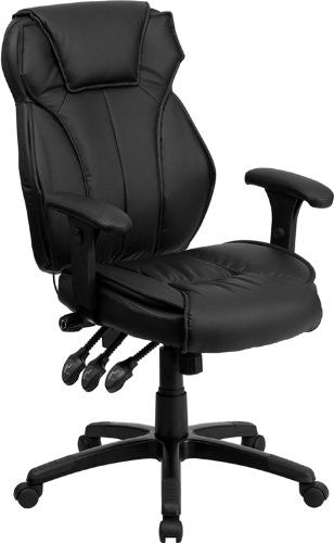 Silla de cuero con respaldo alto