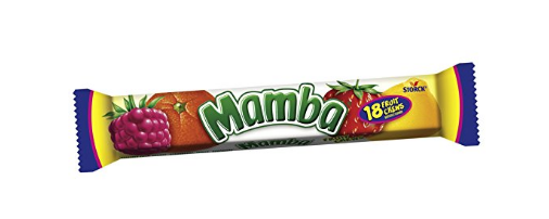 Obtenga 24 paquetes de masticables de frutas Mamba