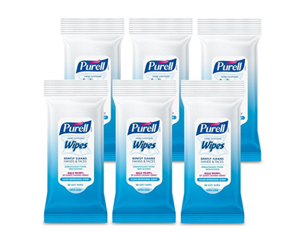 6 packs of 20 Purell hand sanitizing wipes