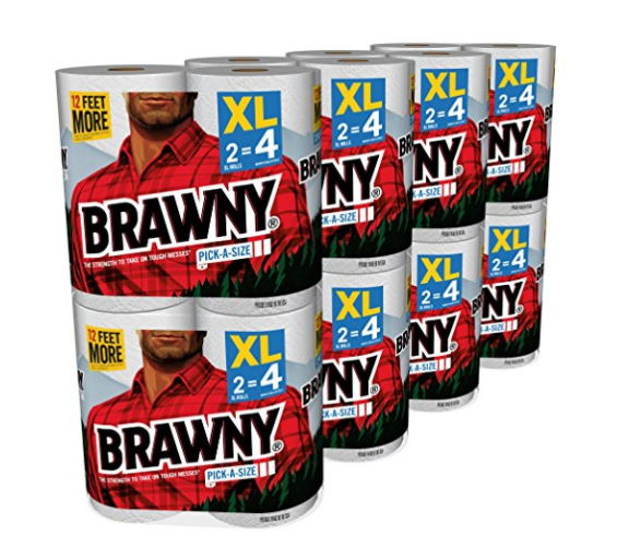 16 XL rolls of Brawny Pick-a-Size Paper Towels