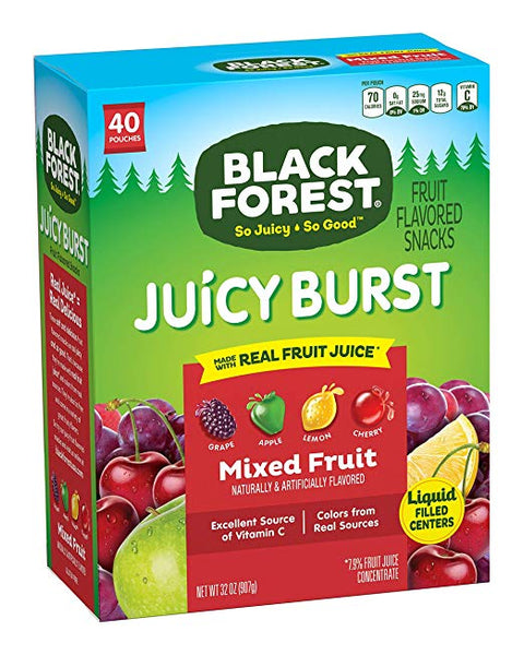 40 unidades de bocadillos de frutas Juicy Center Medley de la Selva Negra de 0,8 onzas