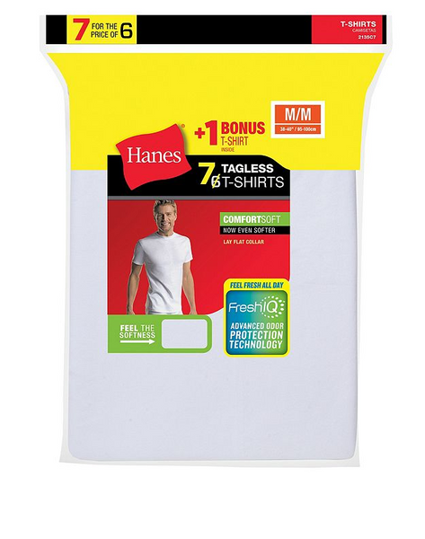 7 Hanes Men’s FreshIQ ComfortSoft Crewneck Or V-Neck Undershirts
