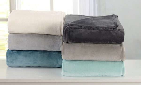 Great Bay Home Plush Warm Solid Lightweight Bed Blanket