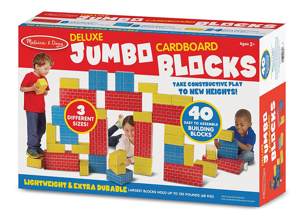 Melissa &amp; Doug Bloques de Construcción Jumbo de Cartón Extra Grueso - 40 Bloques
