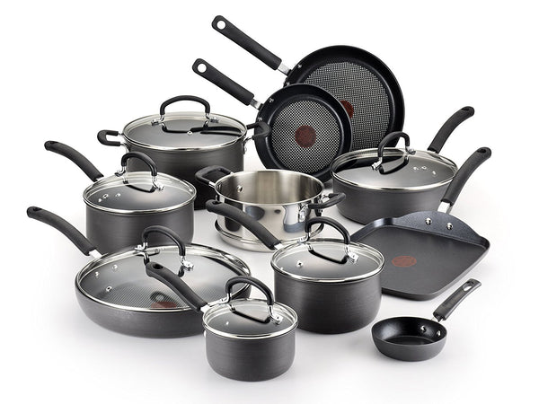 T-fal 17 Piece Ultimate Hard Anodized Scratch Resistant Nonstick Set
