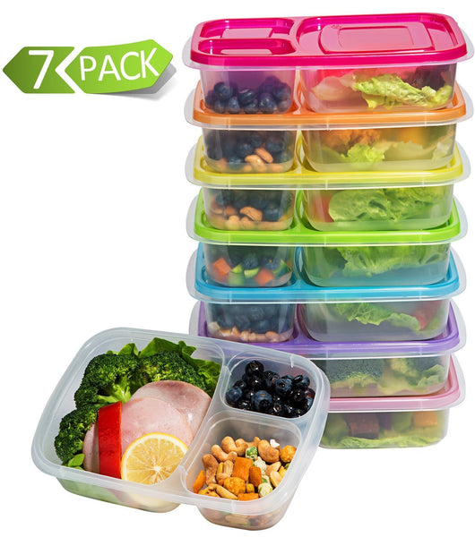 Pack of 7 meal prep containers