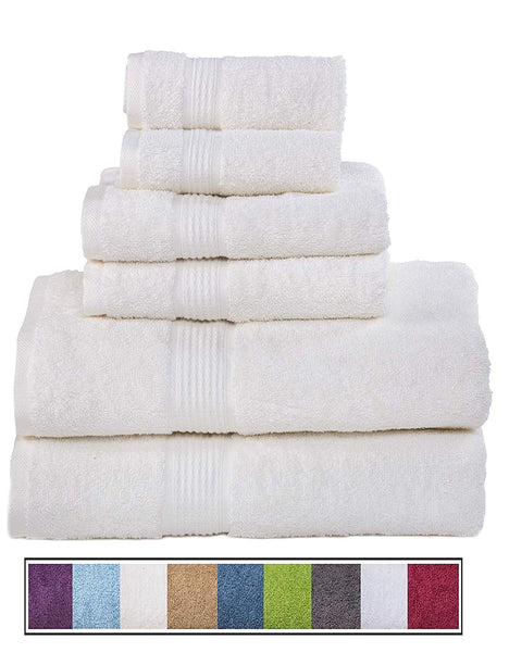 Hydro Basics Fade-Resistant 6-Piece Cotton Towel Set