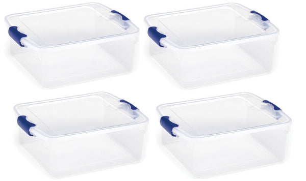 Pack of 4 plastic storage bins