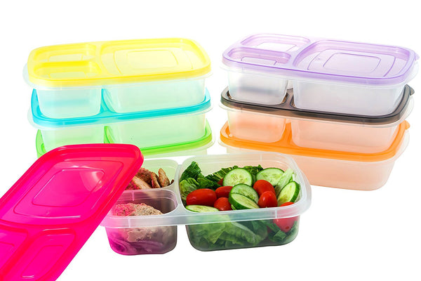 Pack of 7 - 3 compartment containers
