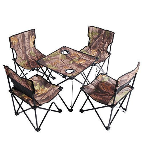Set of 4 folding chairs and table