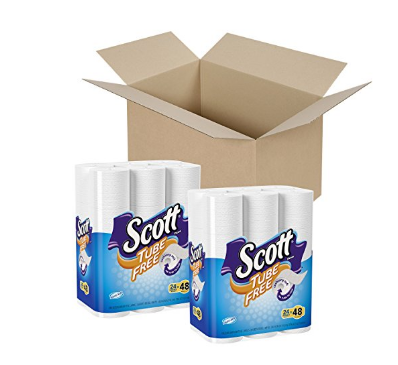 48 rolls of Scott Tube-Free toilet paper
