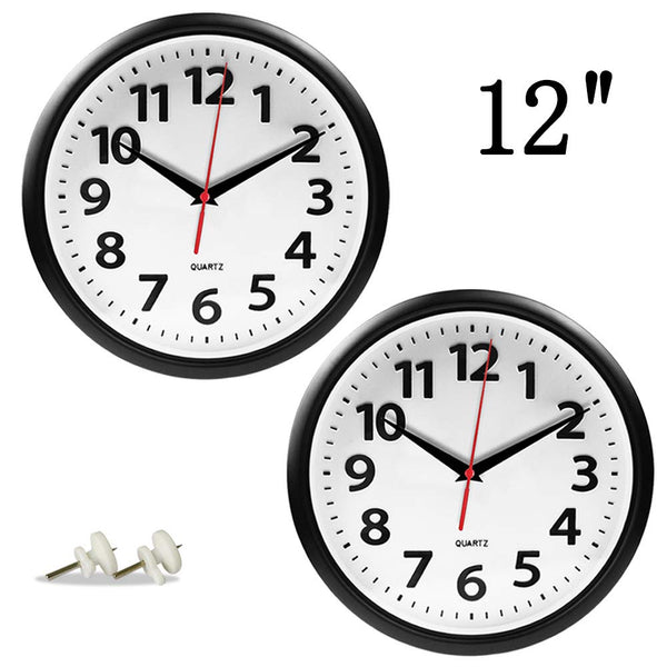 2 Pack 12 inch Wall Clocks