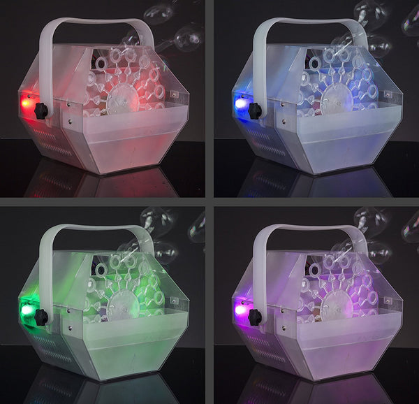 RockJam Lightshow Bubble Machine with Built-In LED Lights & 1 Liter of Bubble Liquid