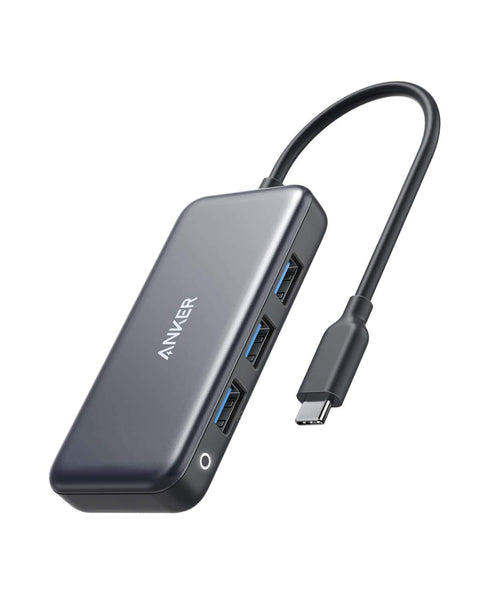 Adaptador USB C 4 en 1 de Anker con 3 puertos USB 3.0 y suministro de energía de 60 W