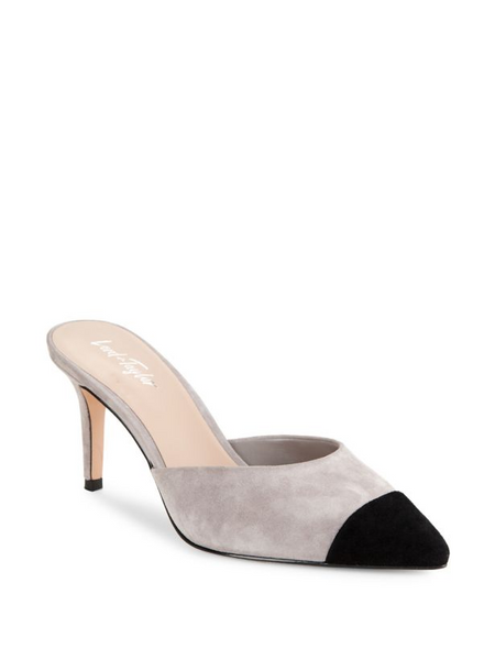 Cap toe pointy mule