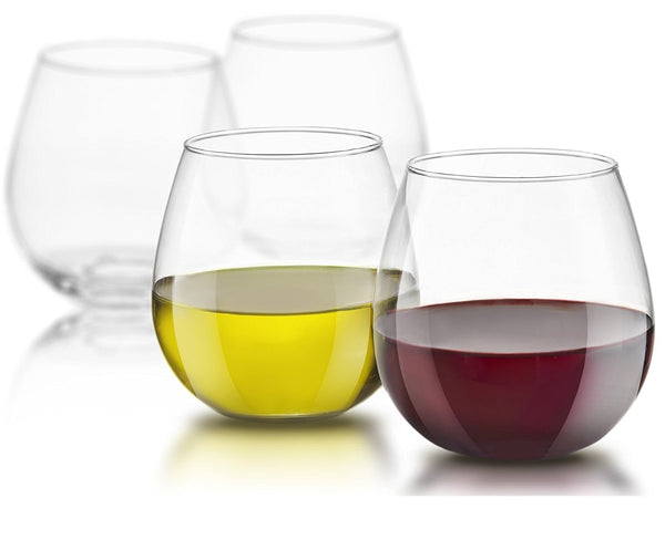Juego de 4 copas de vino sin tallo.
