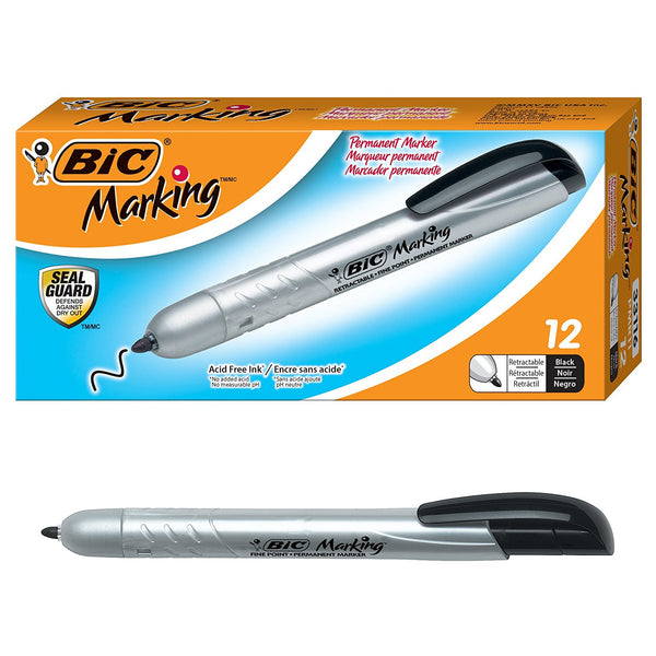 BIC Marking Retractable Permanent Marker 12-Count