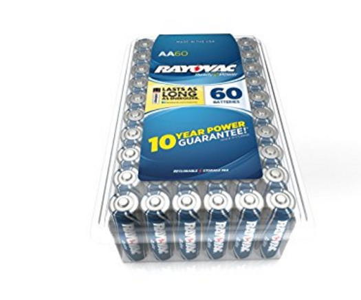 Pack of 60 AA RAYOVAC batteries