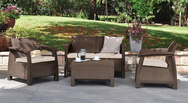 4 piece patio set with cushions