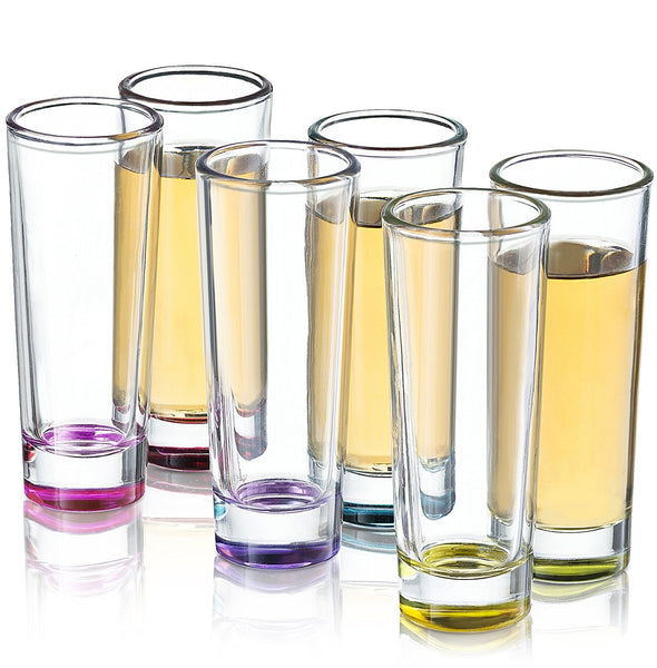 Set of 6 colored shot glasses