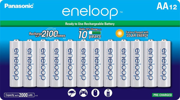 Pack de 12 pilas recargables Panasonic AA Eneloop