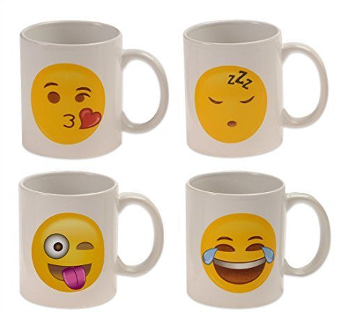 Set of 4 emoji mugs