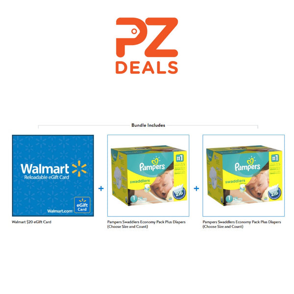 2-Pack Pampers Swaddlers Economy Plus Diapers w/ Free $20 Gift Card