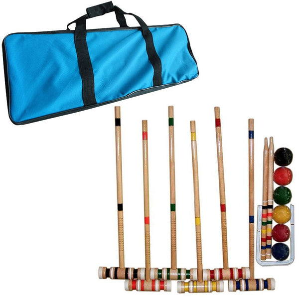 Juego de croquet global de Trademark Games con estuche de transporte