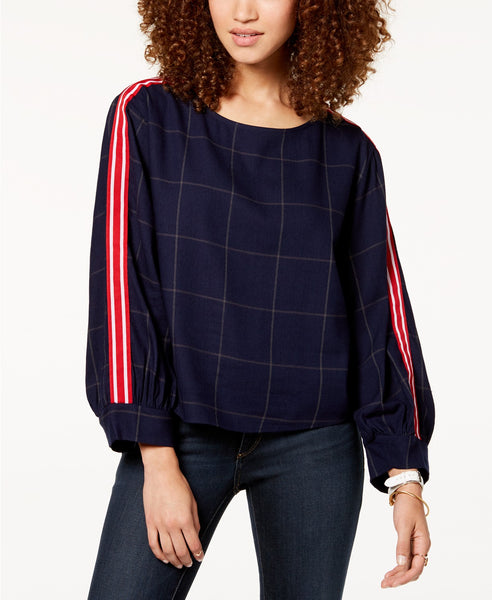 Striped sleeve top