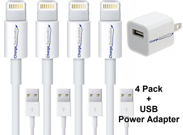 Pack of 4 lightning cables with USB adapter