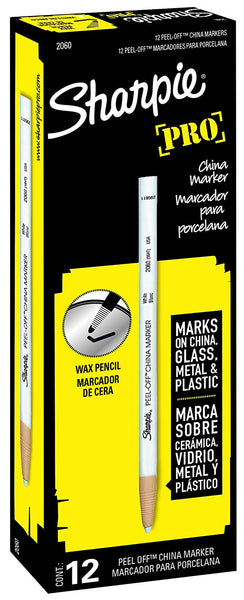 Paquete de 12 marcadores de porcelana despegables Sharpie, color blanco