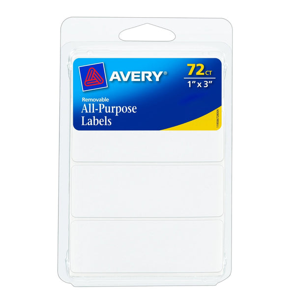 Pack of 72 Avery Removable Labels