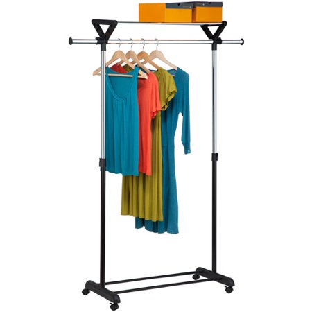Honey-Can-Do Rolling Garment Rack w/ Top Shelf