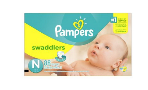 Paquete de 88 pañales Pampers Swaddlers