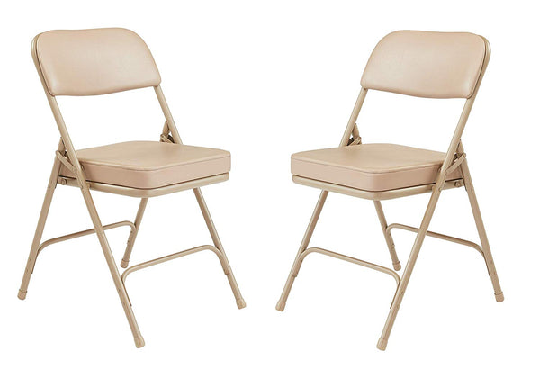 Pack De 2 Sillas Plegables Tapizadas En Vinilo Con Doble Bisagra