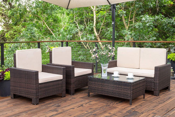 4 Pieces Outdoor Patio Furniture Set
