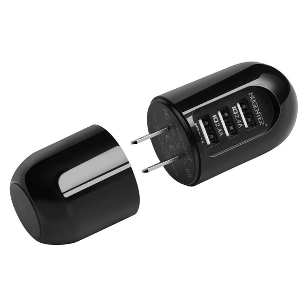 Compact wall charger with 3 USB ports