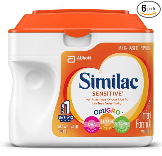 Pack of 6 Similac Sensitive Infant Formula