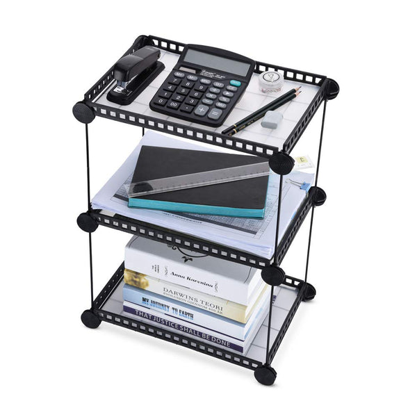 3-Tier Storage Rack, Iron Stackable Desk Organizer