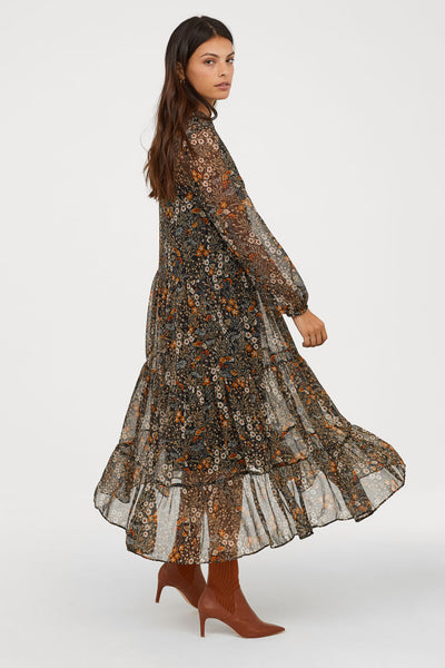Patterned chiffon dress